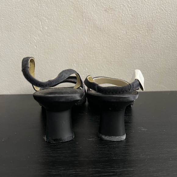 Chinese Laundry Women’s Black Beaded Mesh Fabric Kitten Slingback Party Heels 6 - Picture 2 of 5